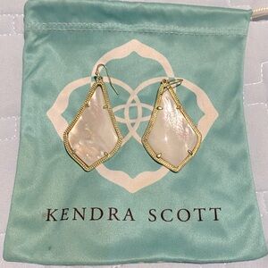 Kendra Scott Jewelry | Kendra Scott- Pearl White Drop Earrings. Gold Frame